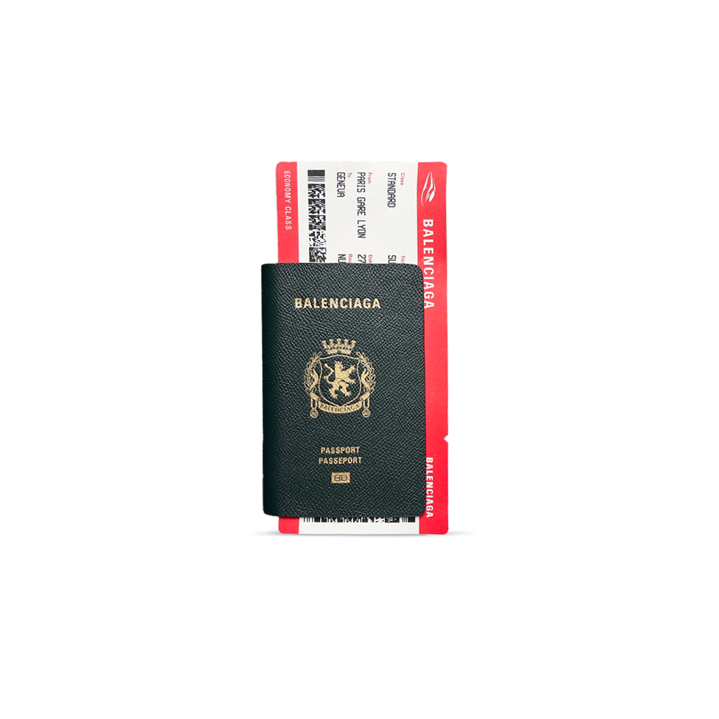 BALENCIAGA MEN'S PASSPORT LONG WALLET 1 TICKET IN PASSPORT DARK GREEN 7877772AA3R6028 (21*12.4*2cm）